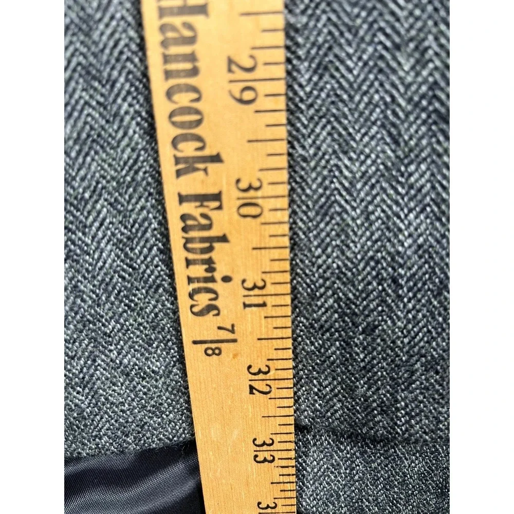 Alan Flusser Men's Grey Herringbone 100% Pure Lambswool Blazer Jacket‎ Size 48L